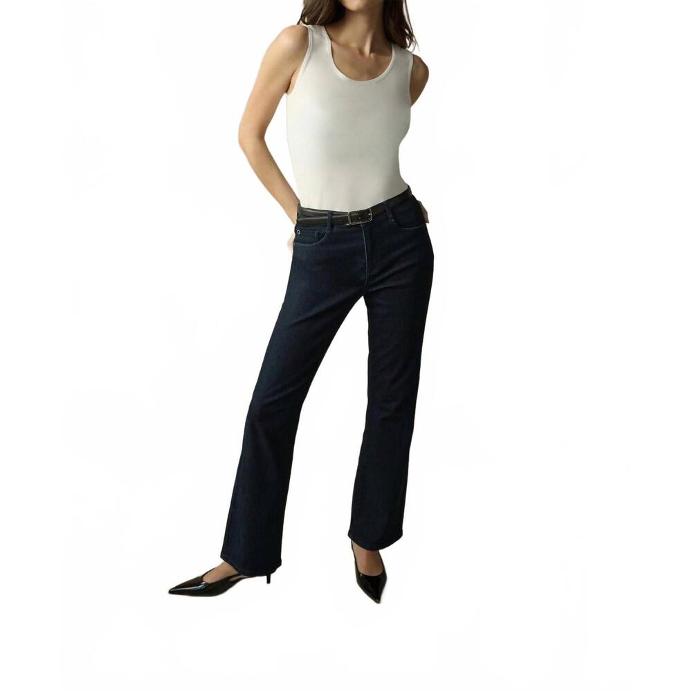 NEW JOSEPH RIBKOFF brooke classic bootcut stretch jeans in dark denim blue